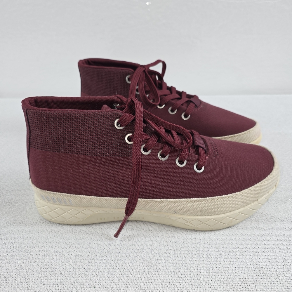 Nobull Canvas Mid Trainer Sneakers Shoes Burgundy Women's 7.5 Cross Fit